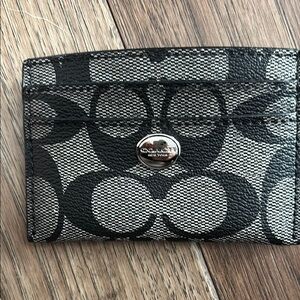Coach Black and Gray Card Holder